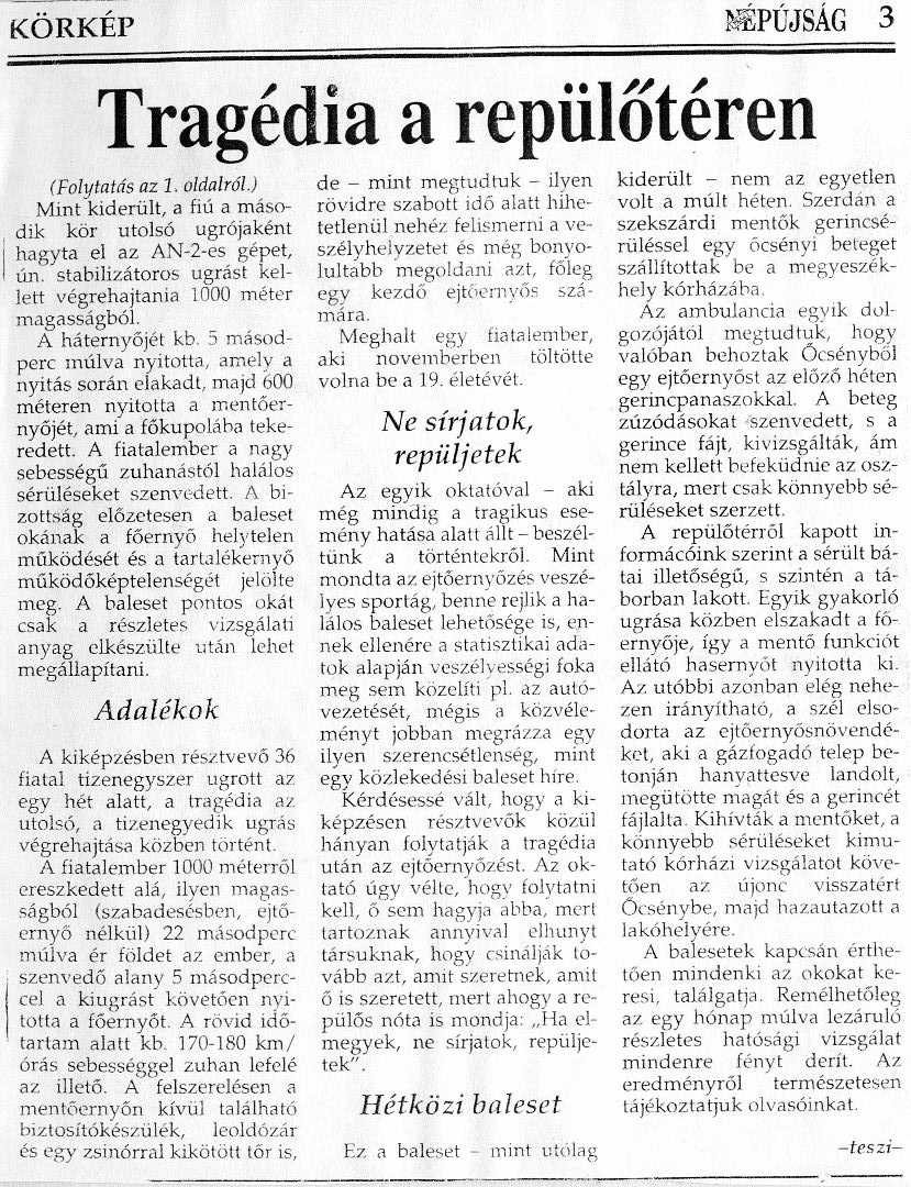 C073_2 Tragedia a repuloteren