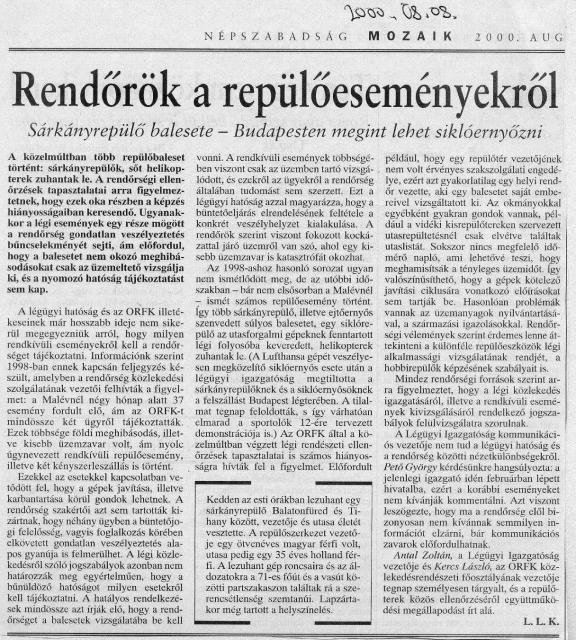 C324. Rendorok a repesemenyekrol